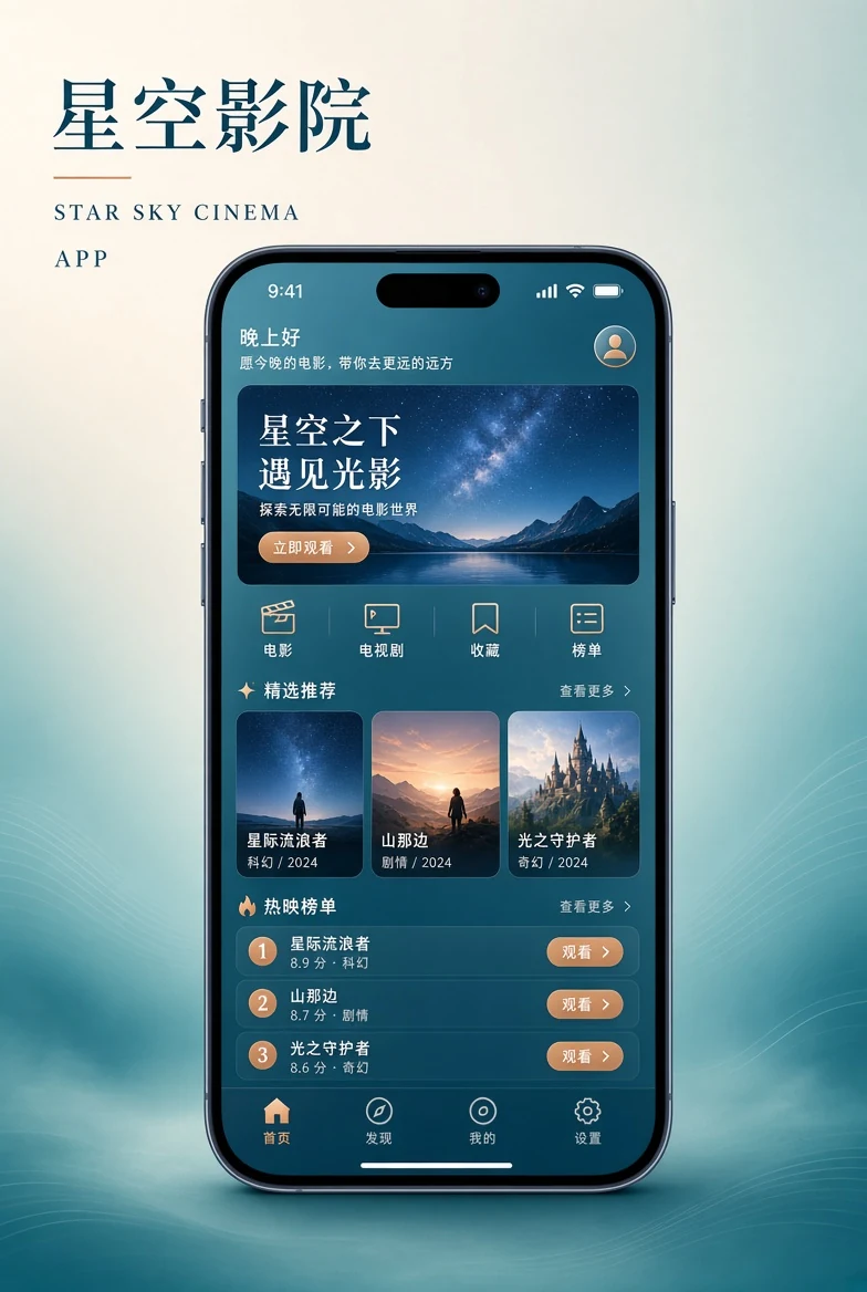 星空影院APP移动浏览画面
